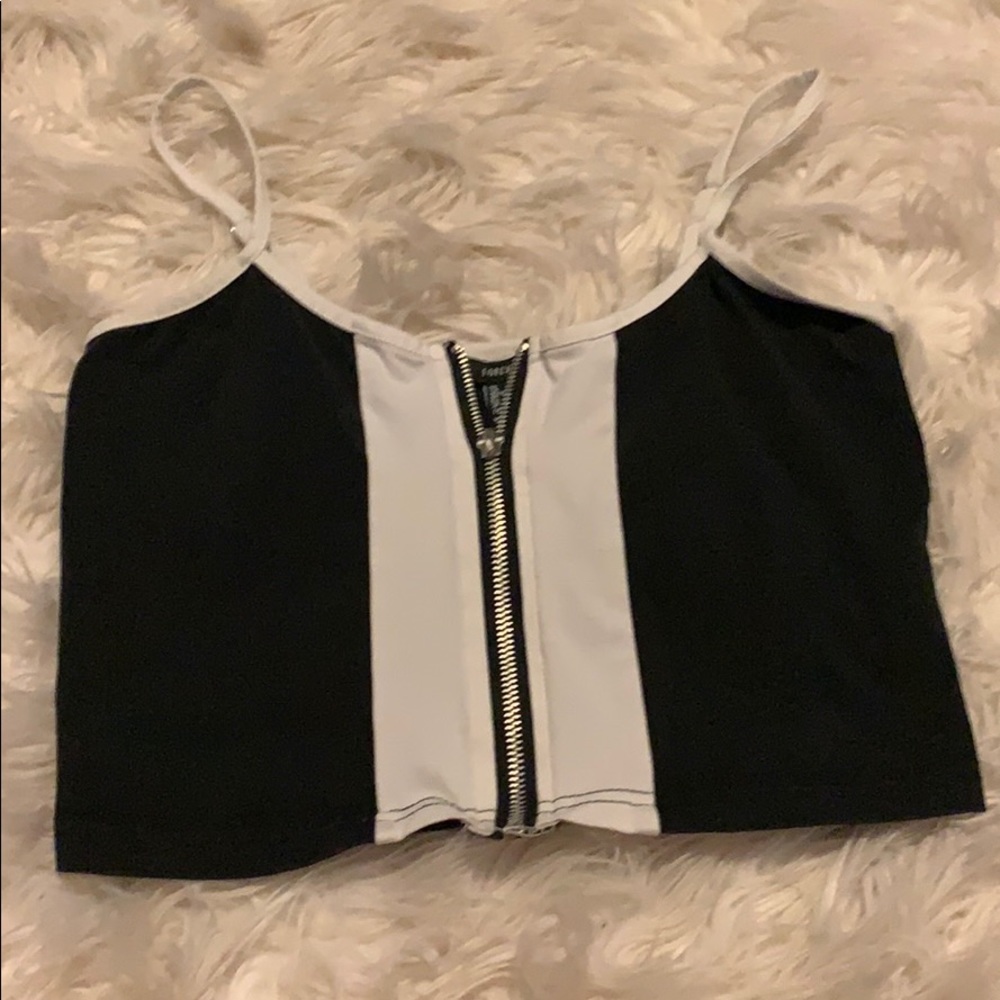 Zip up crop top